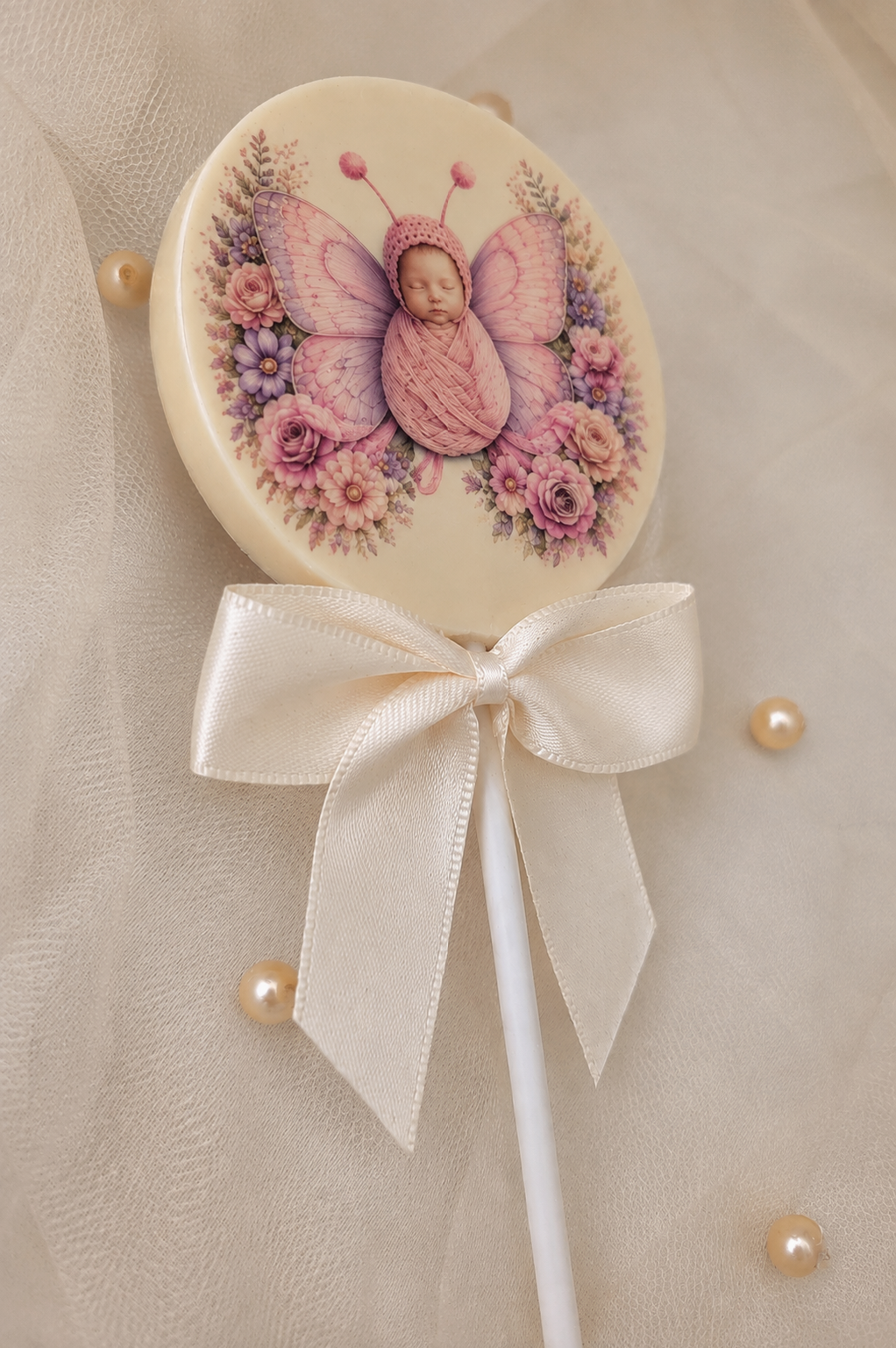 Personalised Butterfly New Baby Card and Chocolate Gift Box