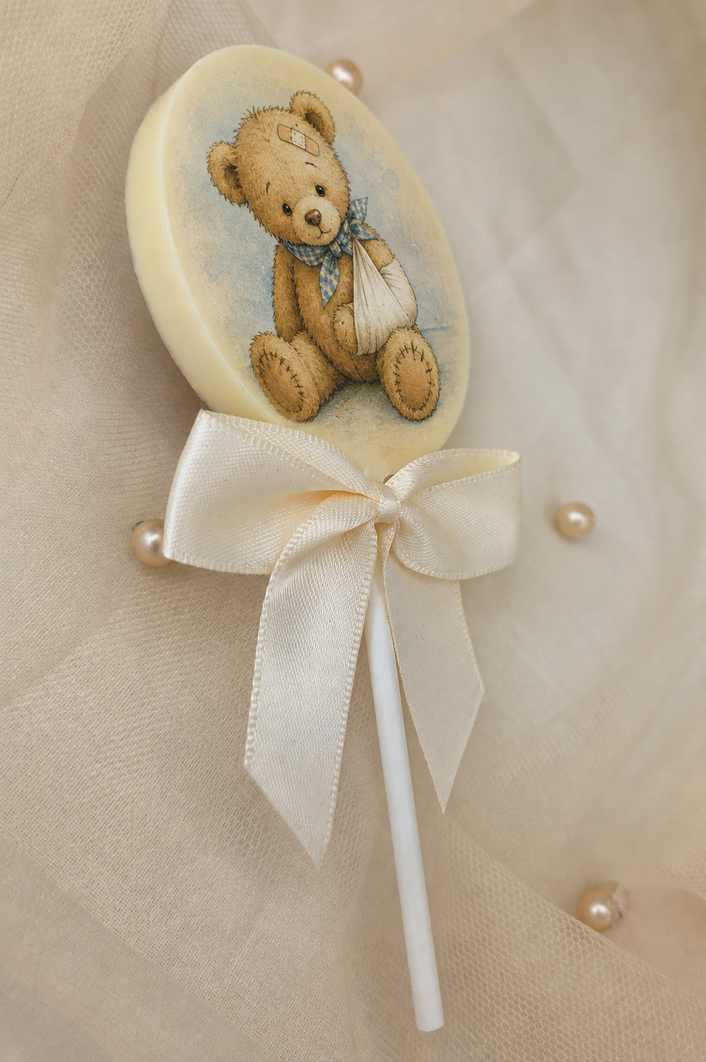 Personalised Blue Bear Get Well Soon Card and Chocolate Gift Box