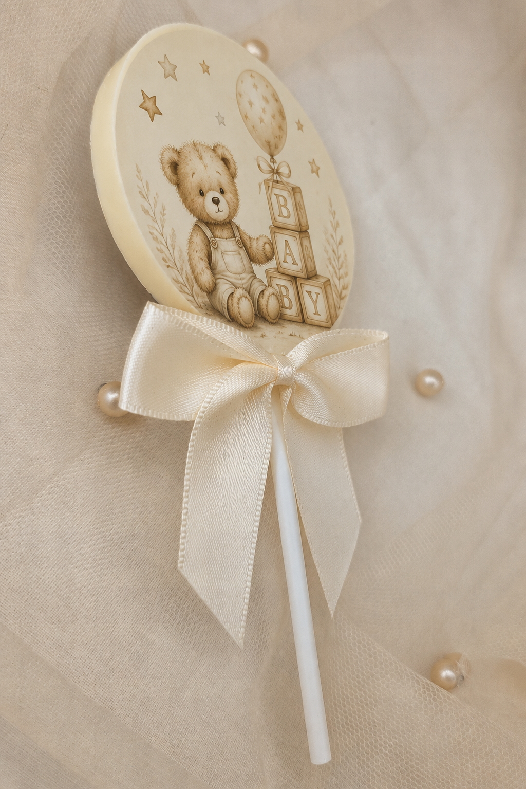 Personalised Little Brown Bear Baby Shower Card and Chocolate Gift Box