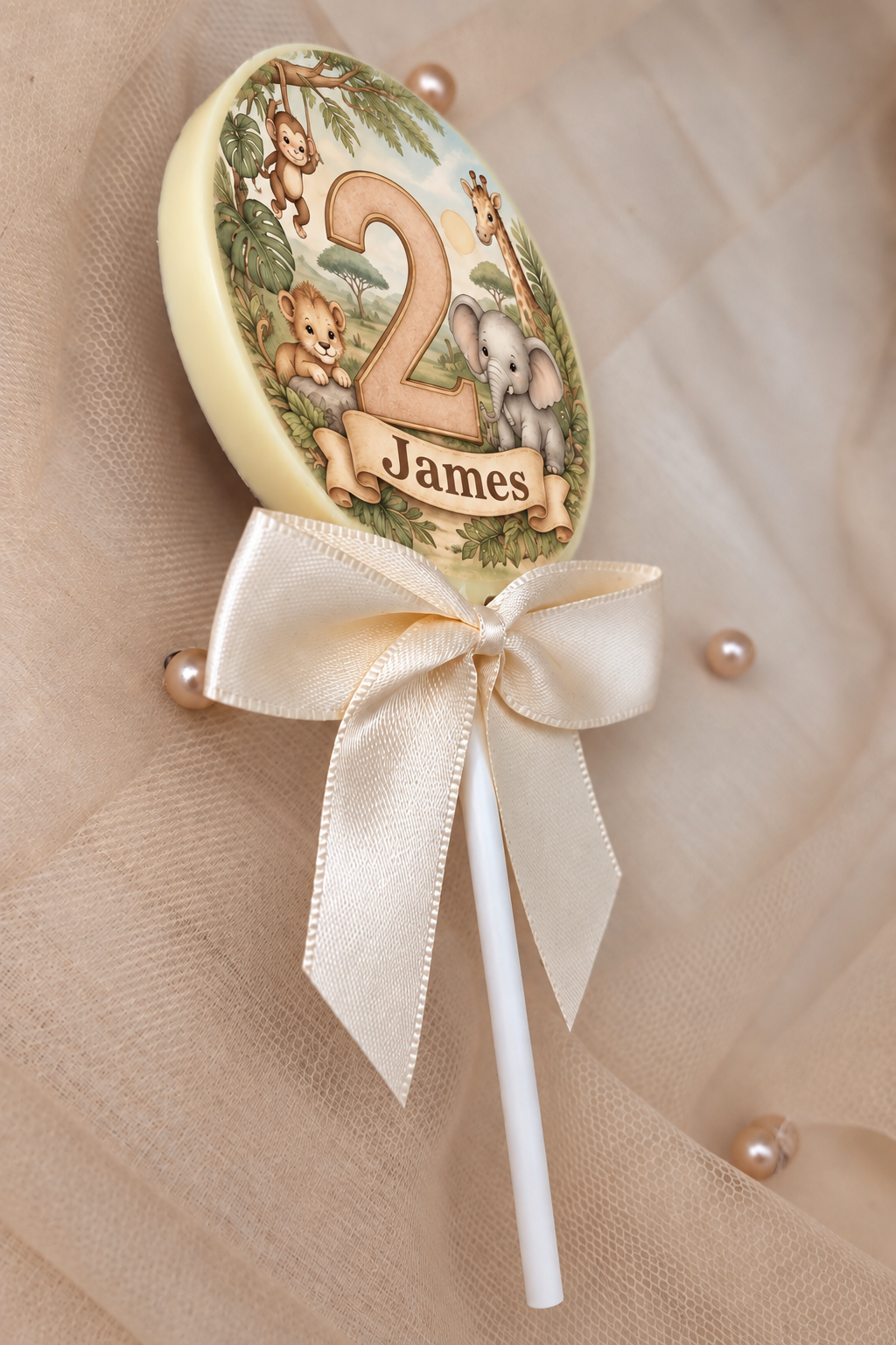 Personalised Jungle Safari Themed Birthday Party Favours Printed on to the Chocolate