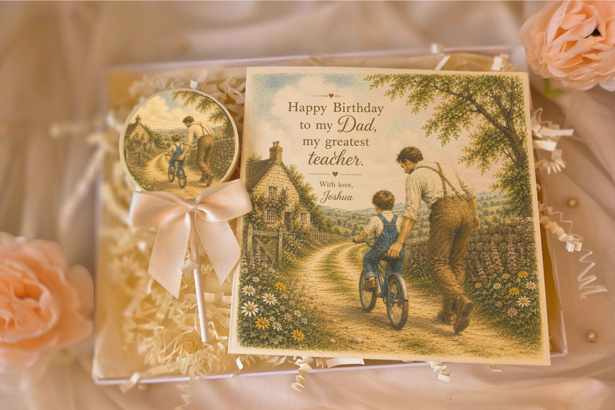 Personalised My Dad, My Greatest Teacher Birthday Card and Chocolate Gift Set