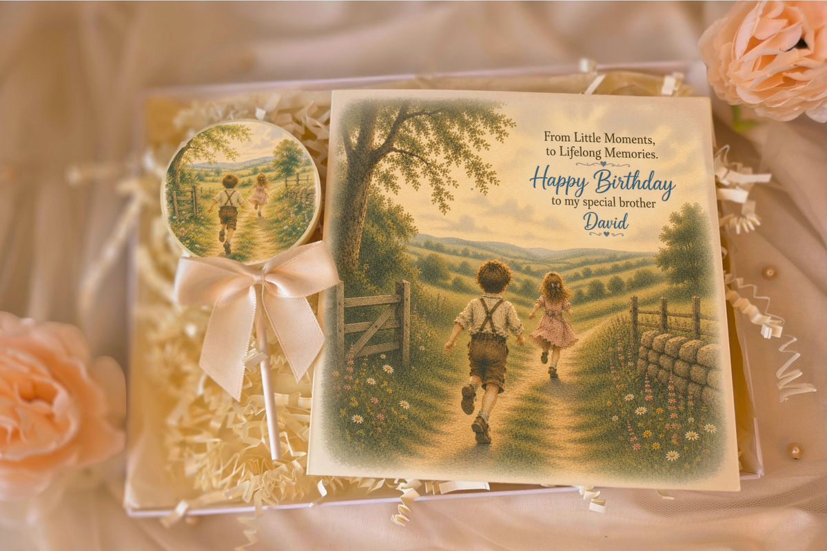 Personalised When We Were Young Birthday Card and Chocolate Gift Box