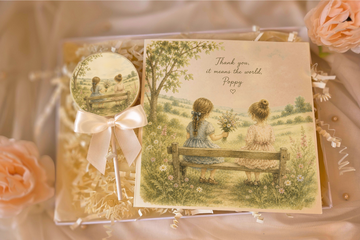 Personalised Thanks a Bunch Thank You Card and Chocolate Gift Box
