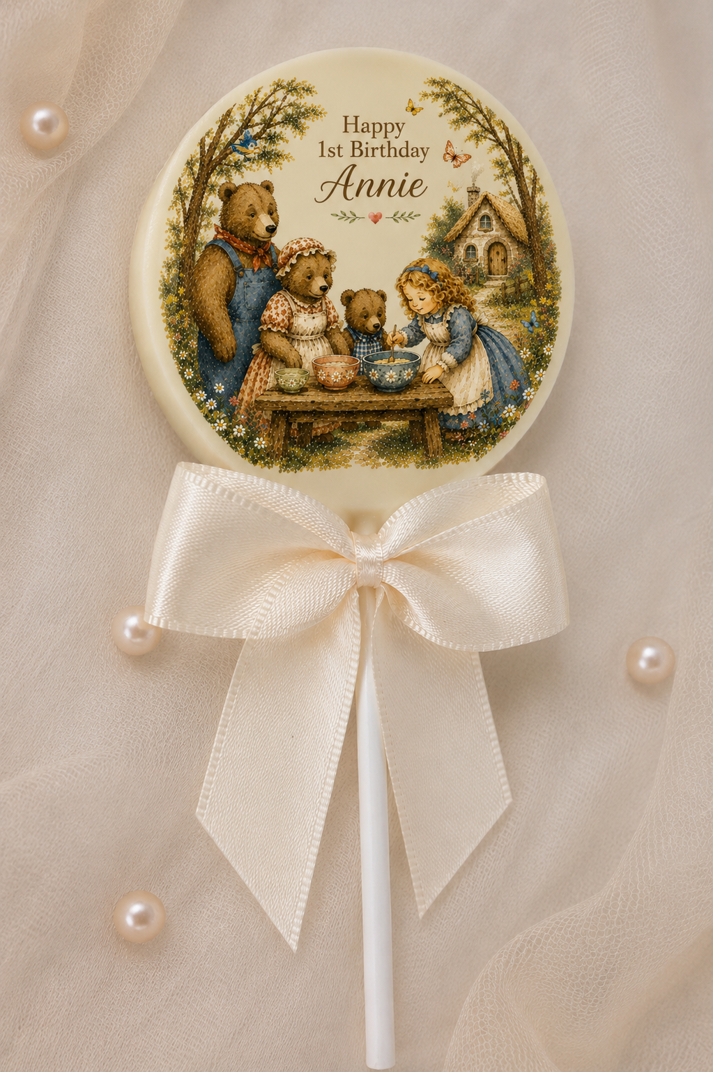 Personalised Goldilocks and the Three Bears Birthday Card and Chocolate Gift Box