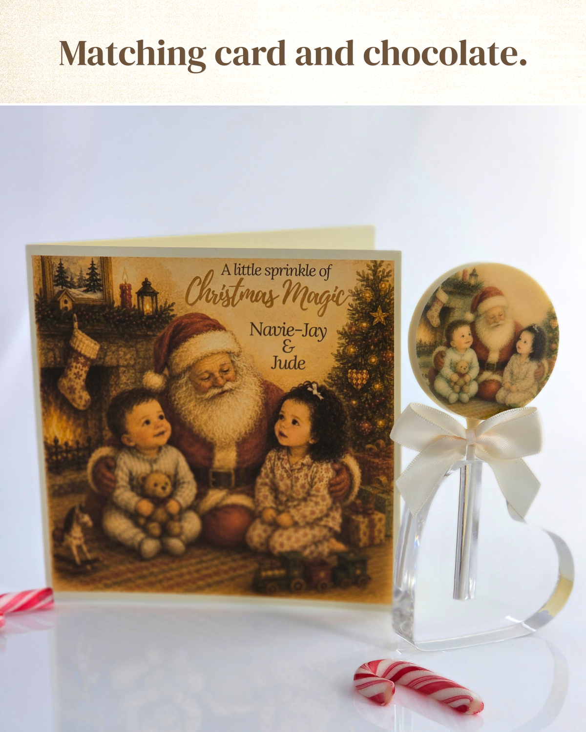 Personalised A Little Sprinkle of Christmas Magic Card and Chocolate Gift Box