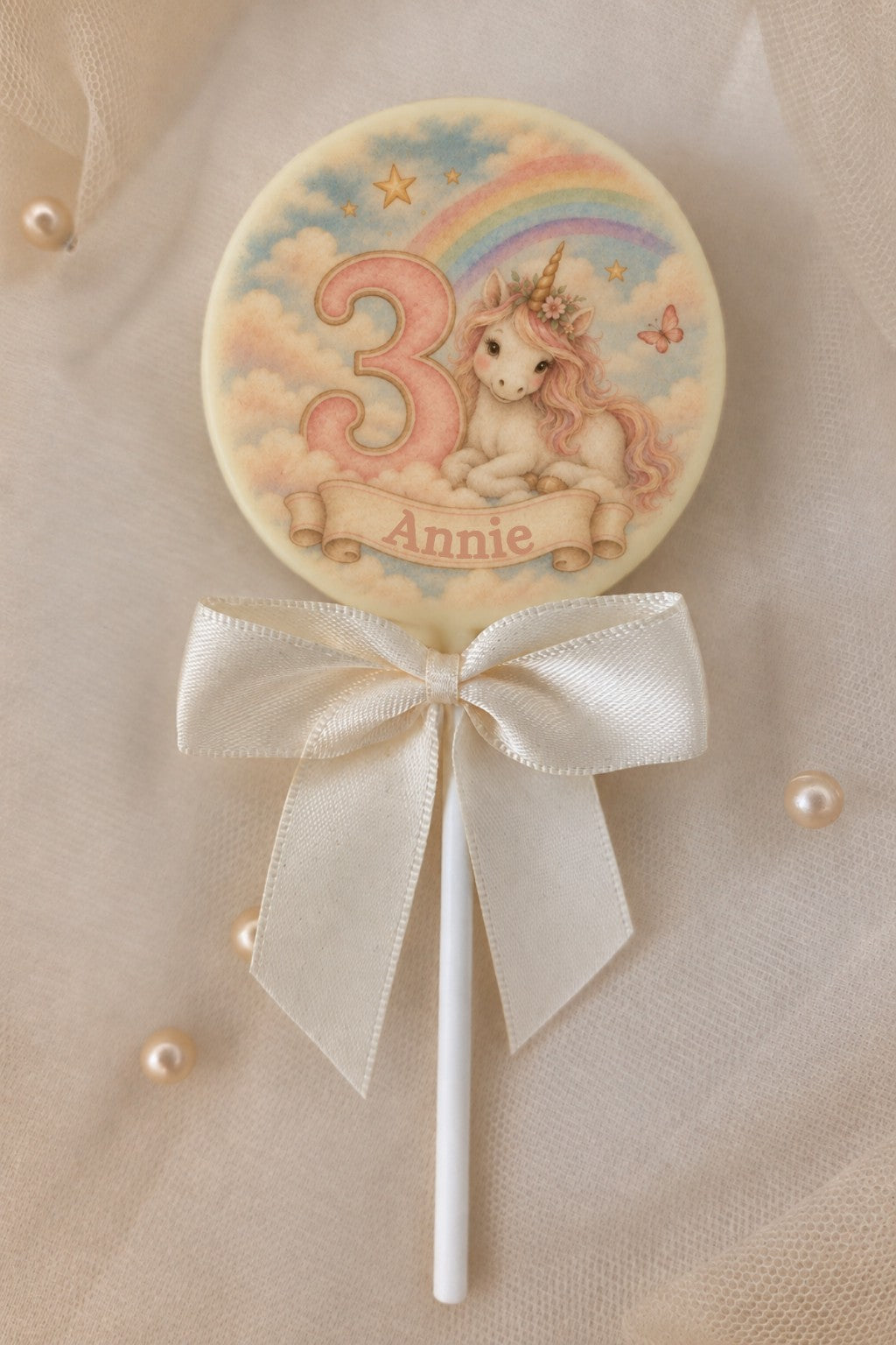 Personalised Unicorn Themed Birthday Party Favours Printed on to the Chocolate