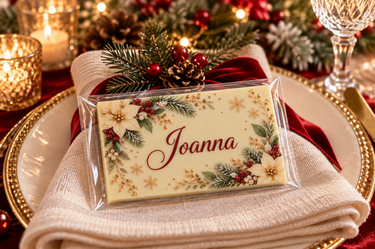 Personalised Christmas Place Names | Edible Table Favours with Mini Easels