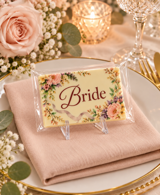 Personalised Vintage Blush and Lilac Table Place Names and Wedding Favours