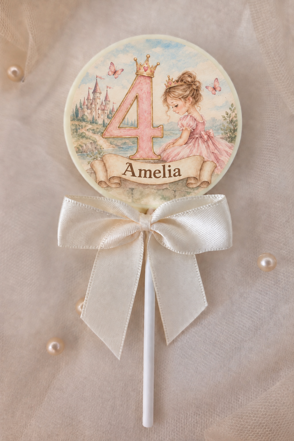 Personalised Princess Themed Party Favours Printed on to the Chocolate