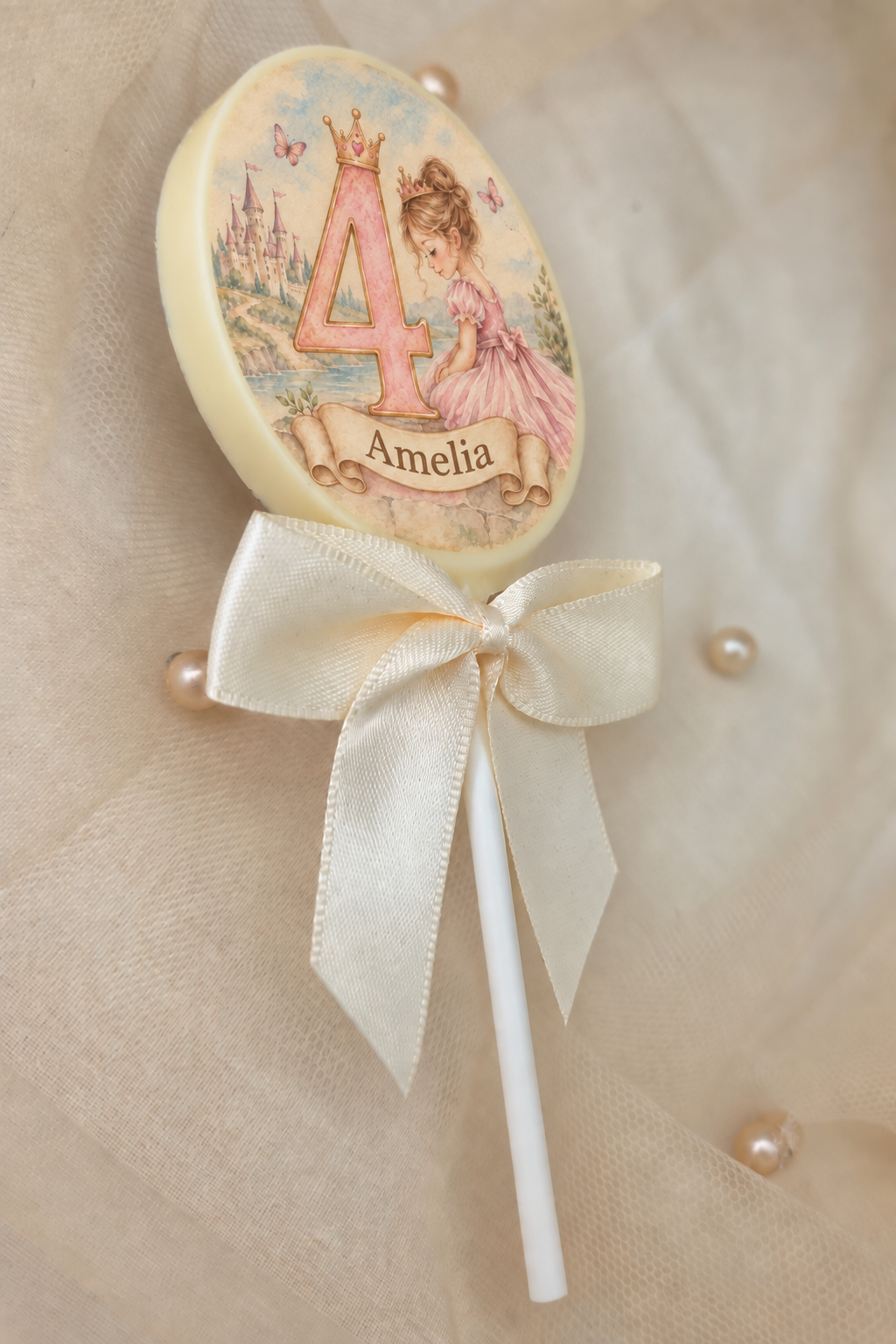 Personalised Princess Themed Party Favours Printed on to the Chocolate