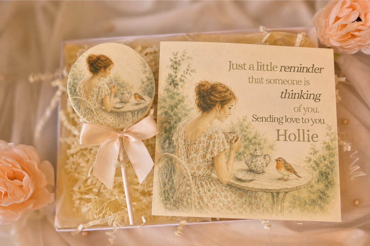 Personalised A Little Reminder I`m Thinking Of You Card and Chocolate Gift Box