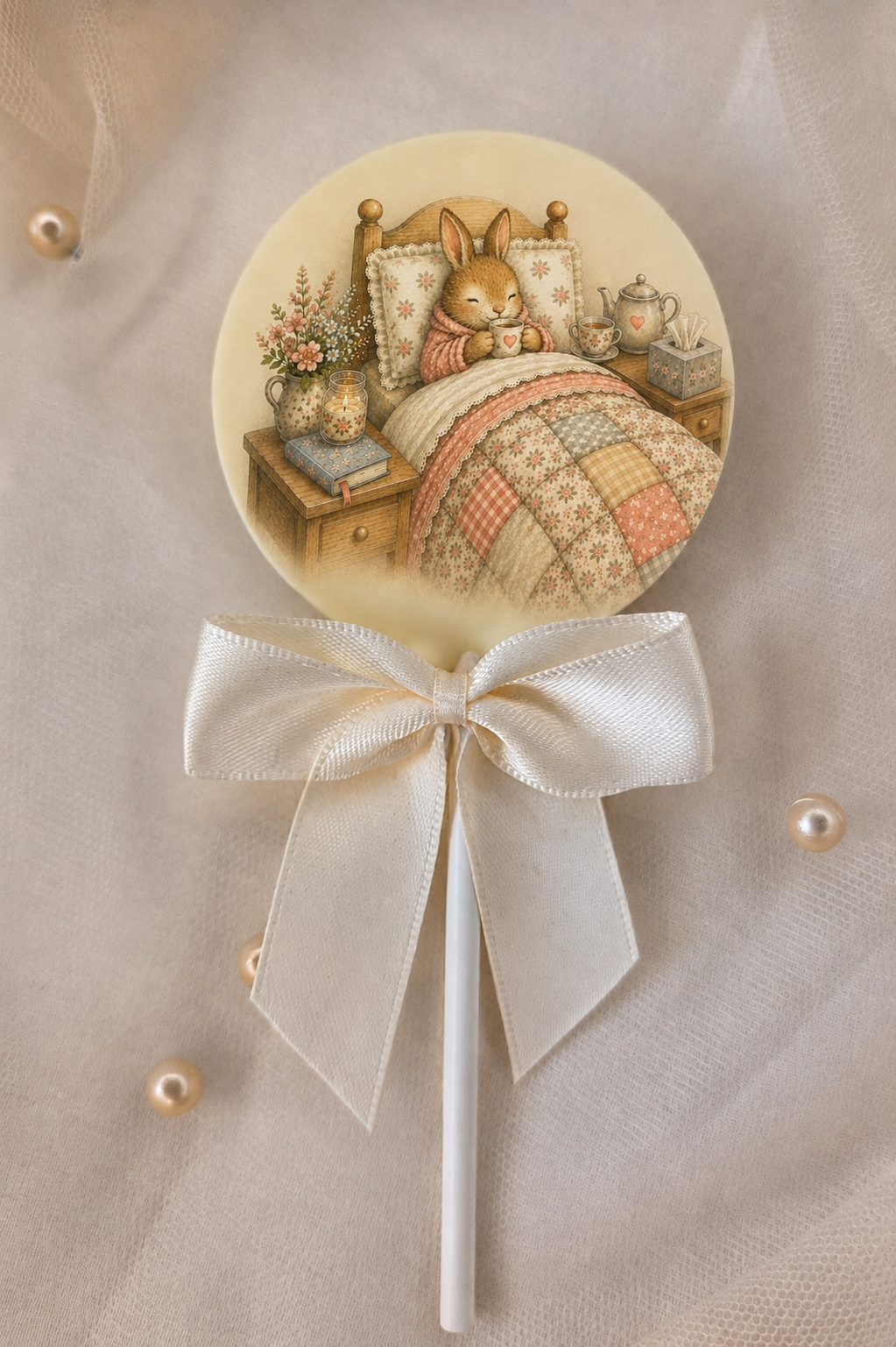 Personalised Patchwork Bunny Get Well Soon Card and Chocolate Gift Box
