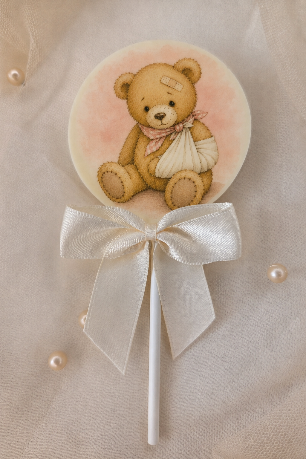 Personalised Pink Bear Get Well Soon Card and Chocolate Gift Box