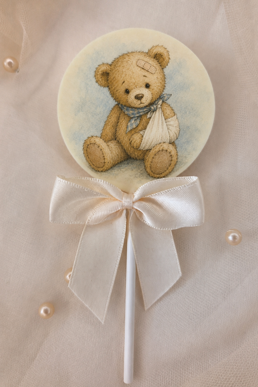 Personalised Blue Bear Get Well Soon Card and Chocolate Gift Box