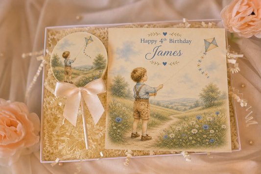 Personalised Chasing the Wind Birthday Card and Chocolate Gift Box
