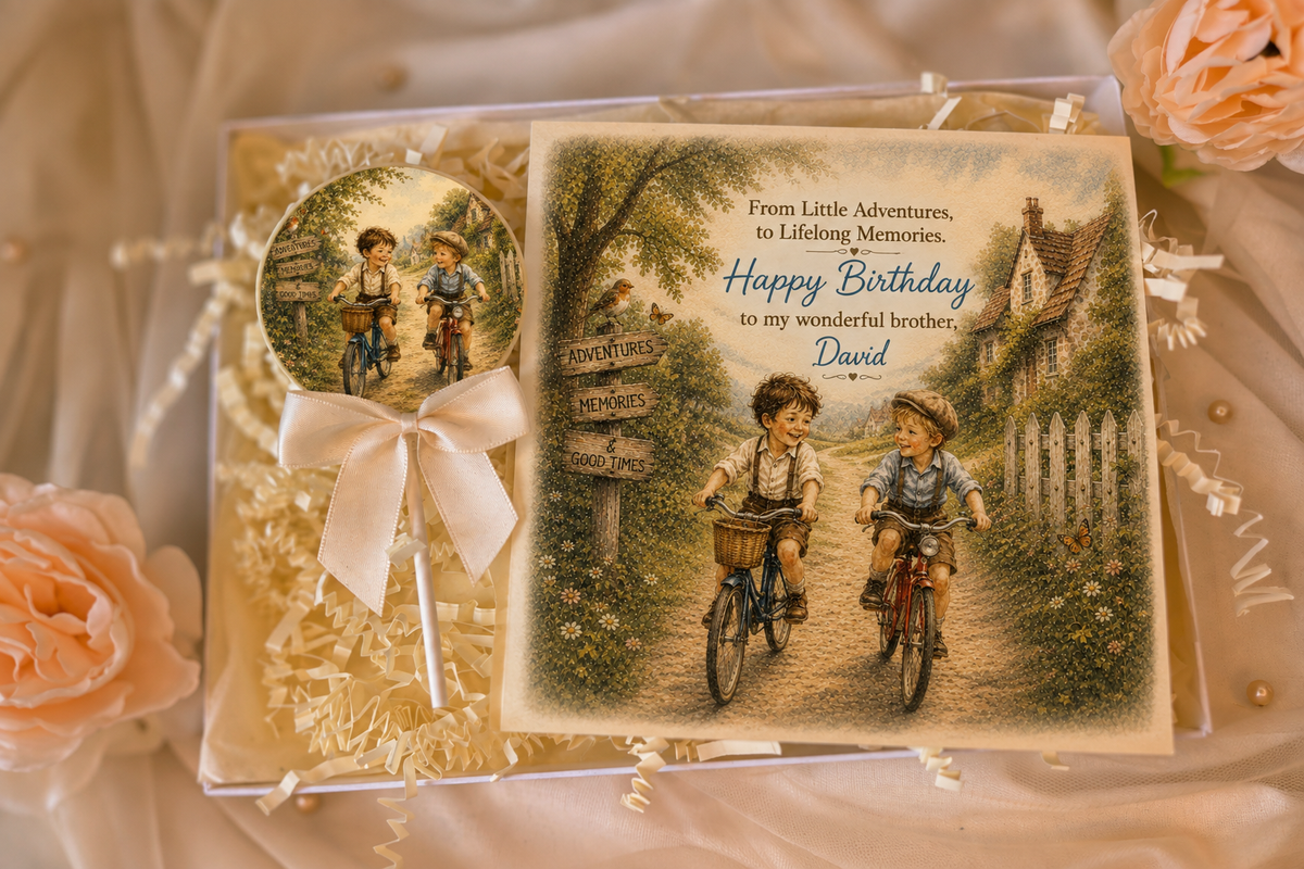 Personalised Adventure Together Birthday Card and Chocolate Gift Box