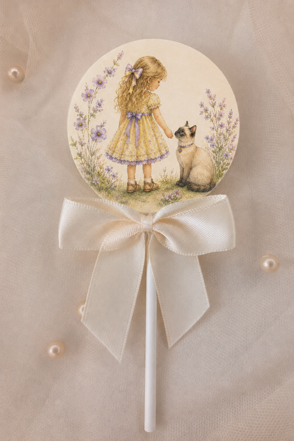 Personalised Little Girl and Cat Birthday Card and Chocolate Gift Box