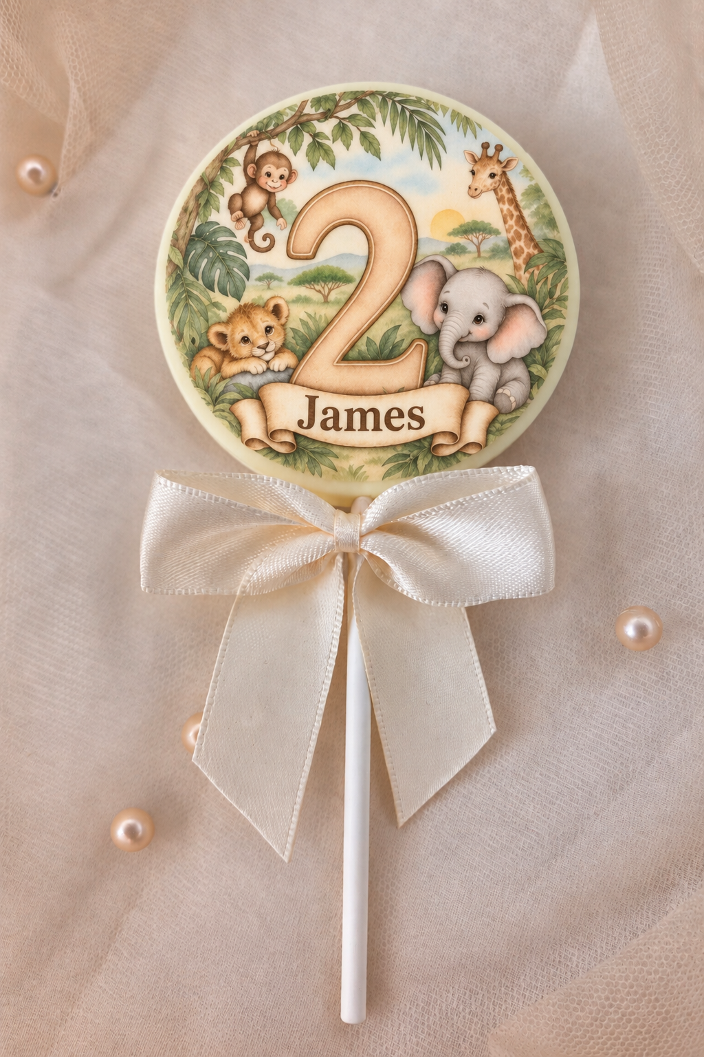 Personalised Jungle Safari Themed Birthday Party Favours Printed on to the Chocolate