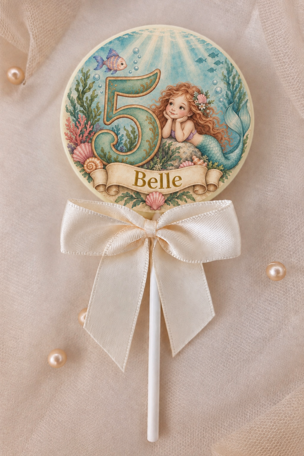 Personalised Mermaid Themed Party Favours Printed on to the Chocolate