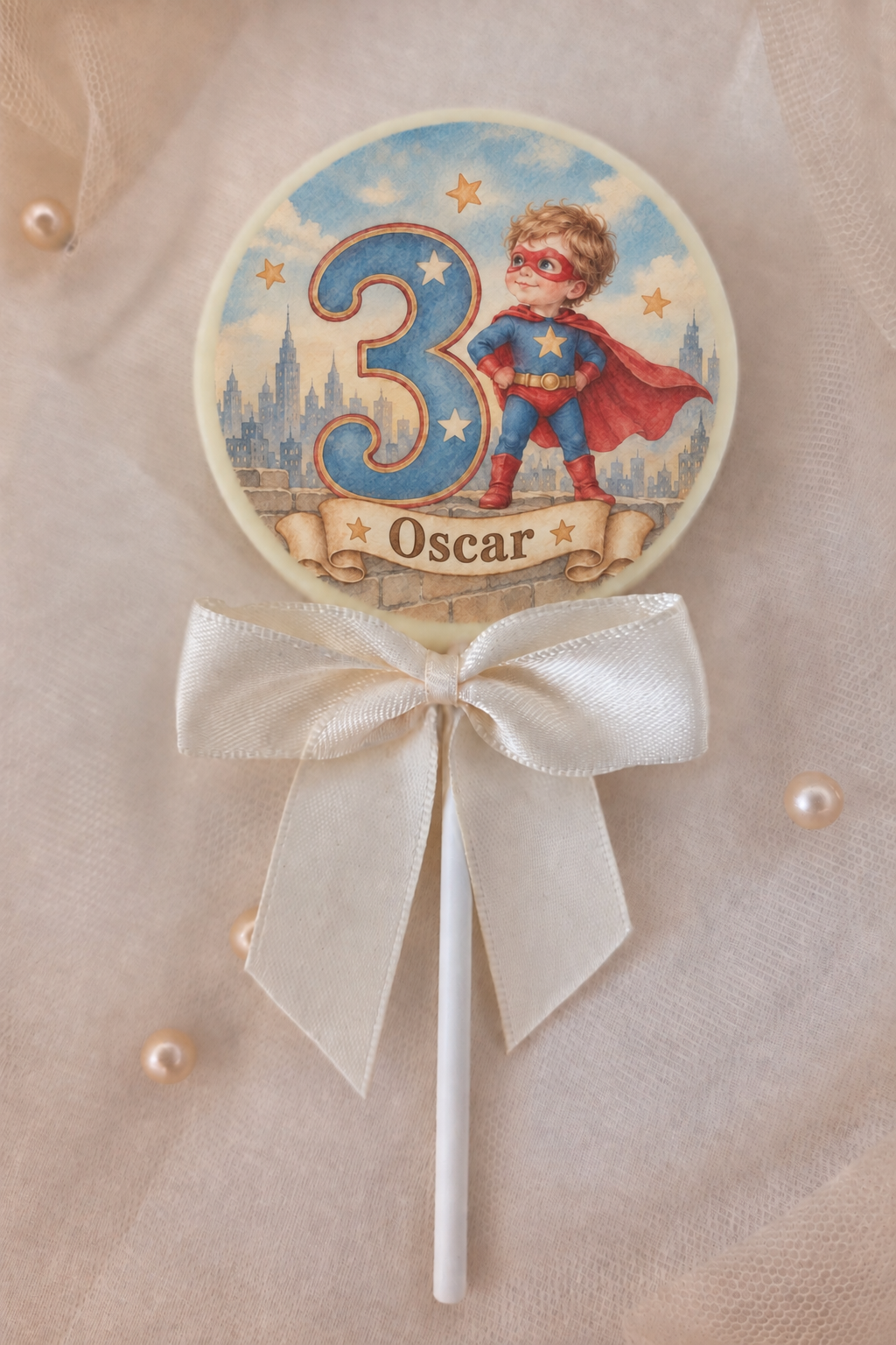 Personalised Superhero Boy Themed Birthday Party Favours Printed on to the Chocolate