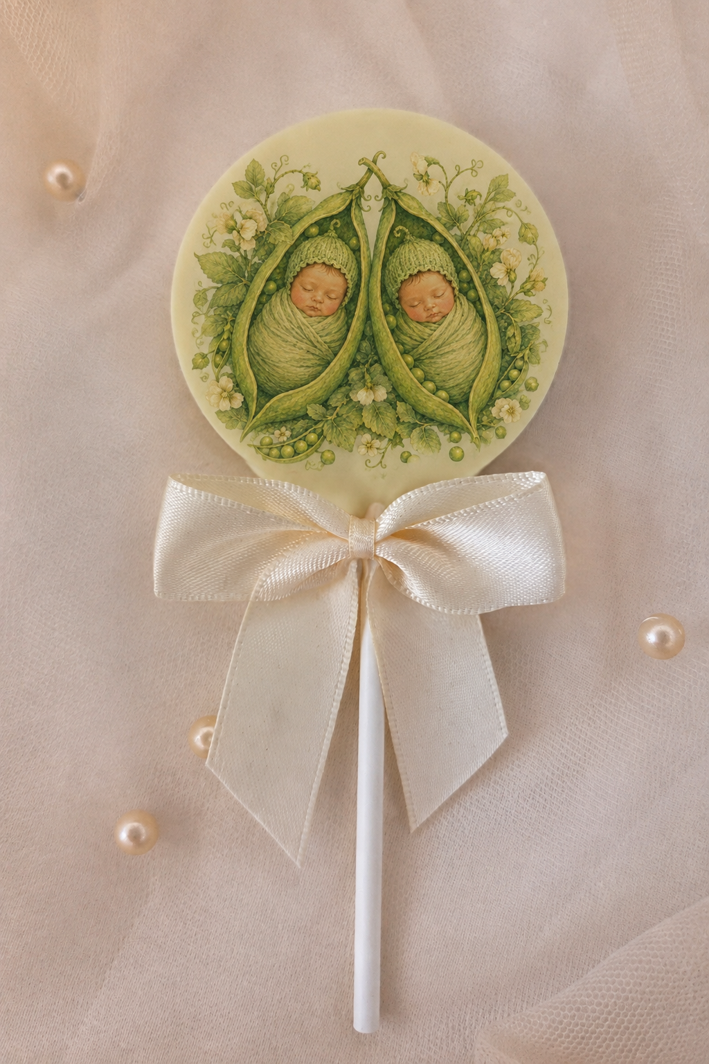 Personalised Two Peas in a Pod New Baby Twins Card and Chocolate Gift Box