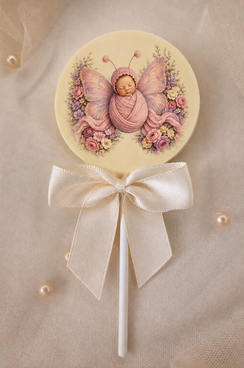 Personalised Butterfly New Baby Card and Chocolate Gift Box