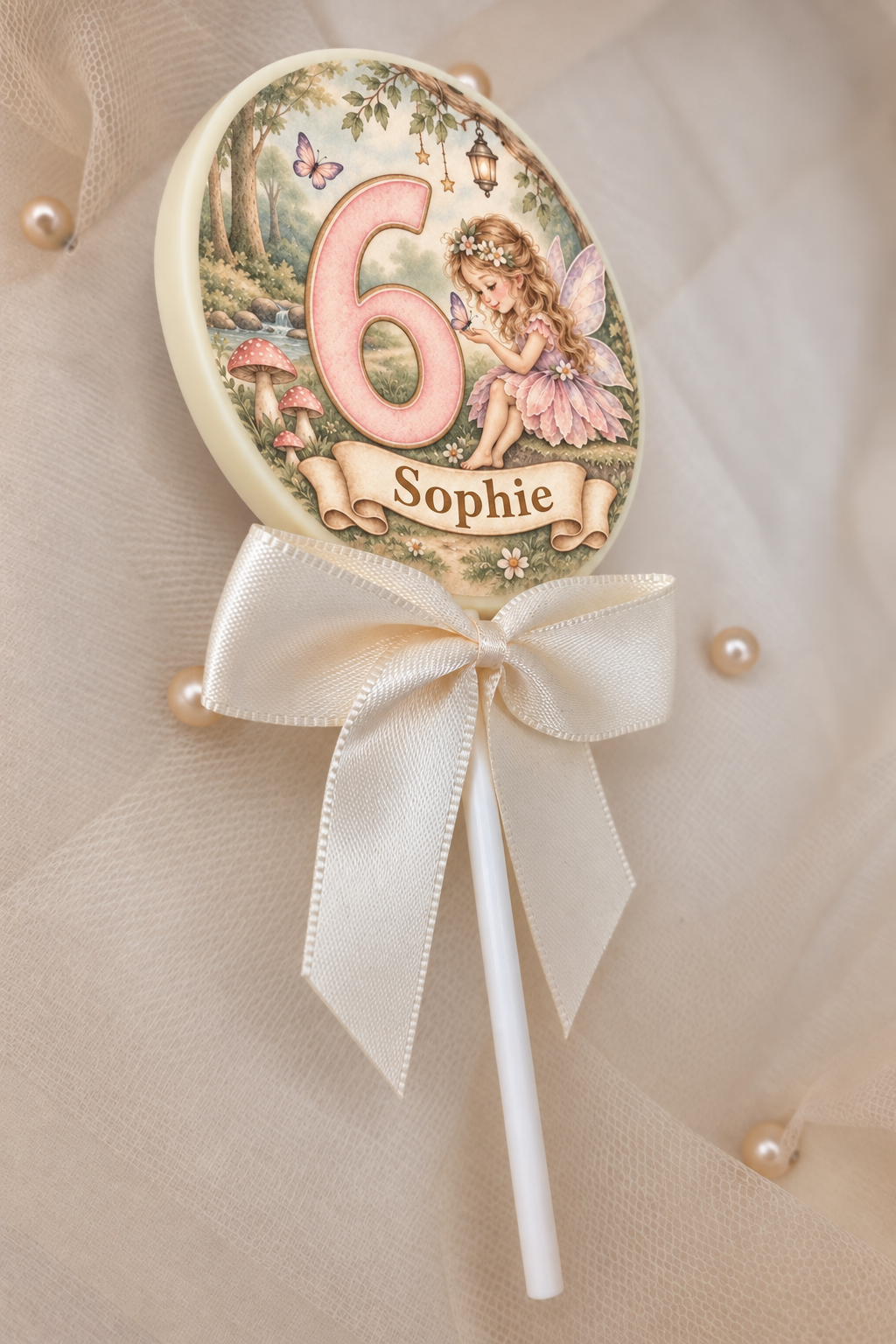 Personalised Fairy Themed Birthday Party Favours Printed on to the Chocolate